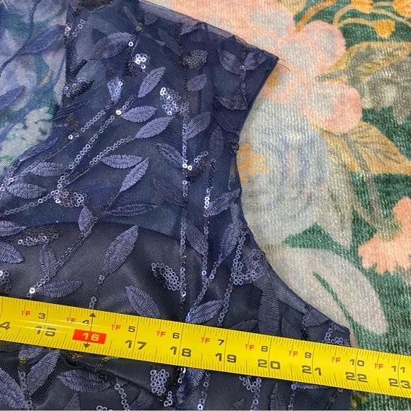 Jovani JVN Womens Dress 22 Formal Blue Sequin Sparkly Tutu tulle Mini Gown - Picture 12 of 14